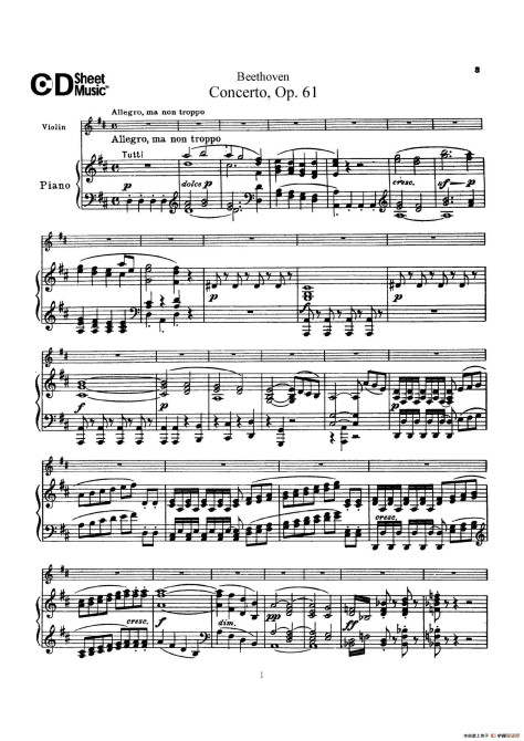 D大调小提琴协奏曲 Op.61