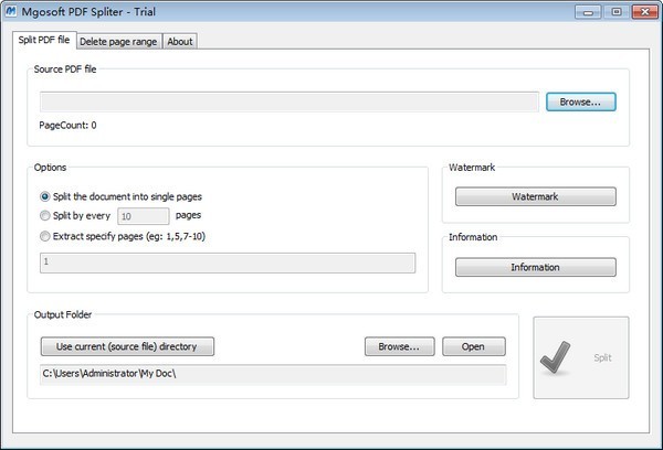 Mgosoft PDF Spliter截图