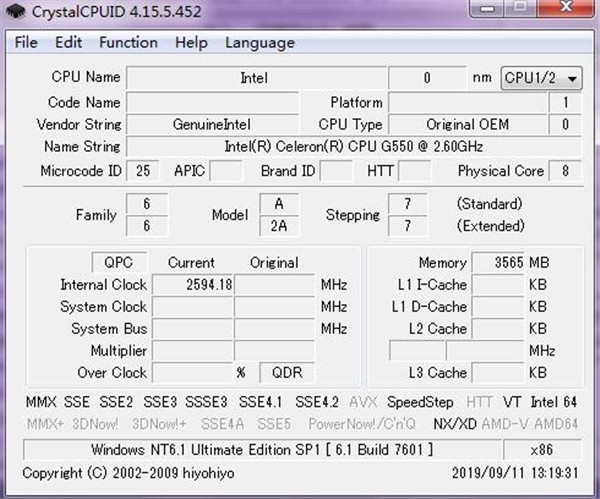 CrystalCPUID截图
