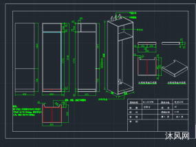 橱柜嵌入式冰箱cad图纸