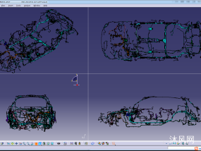 一套完整的整车线束车身线束电器线束装置设计数模（CATIA）