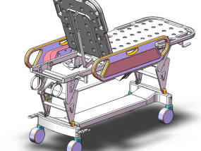 医疗起背升降转运床solidworks模型
