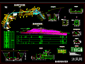 输水隧洞平面布置图纵剖面结构布置图纸合集的封面图