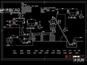 某生产白灰回转窑工艺CAD流程图