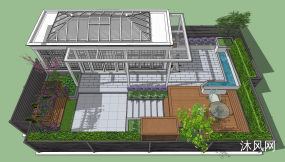 屋顶花园CAD施工图 效果图图纸合集的封面图
