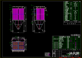烟气量8000方每小时布袋除尘器图纸合集的封面图