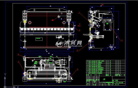 数控液压弯板板机总装的图纸预览图