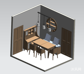 餐厅一角模型设计图纸合集的封面图