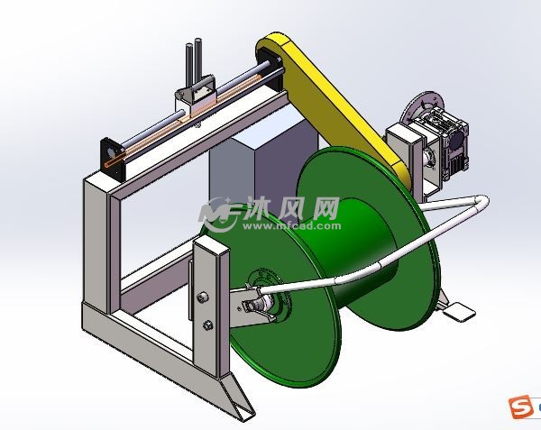 胶管盘卷机模型轴测图的图纸预览图