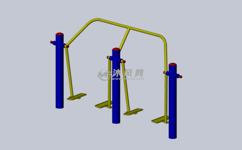 脚踏摇杆健身器模型.SLDASM-总的图纸预览图