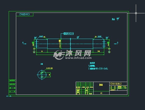 导向轴的图纸预览图