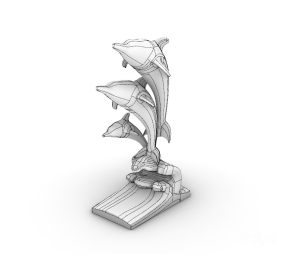 海豚跃浪雕塑模型图纸合集的封面图