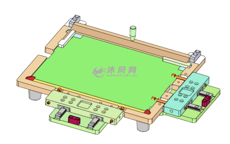 产品定位载具轴侧的图纸预览图