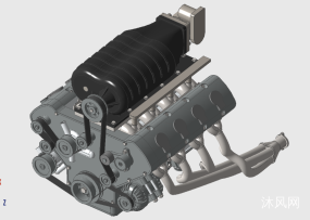 增压式DOHC V8发动机图纸合集的封面图
