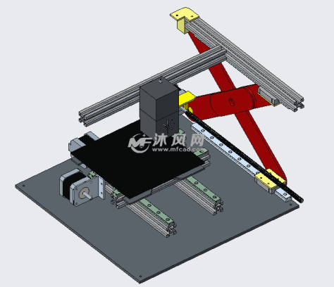 3D打印机侧面降下的图纸预览图