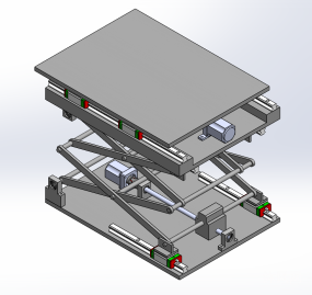 剪叉电动升降机（导轨式）SW2020图纸合集的封面图