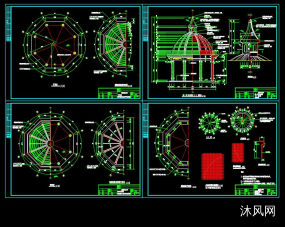 法国式凉亭设计施工图(直径6.05m)图纸合集的封面图