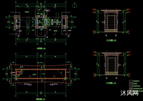 小区大门值班房建筑图纸-平立剖图纸合集的封面图