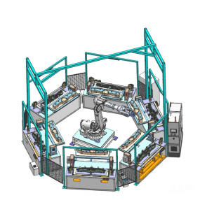 6工位机器人涂胶工作站图纸合集的封面图