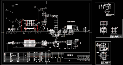 纺织纤维粉状原料脱水机干燥机的图纸预览图
