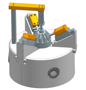 锥齿轮三爪夹盘定位机构图纸合集的封面图