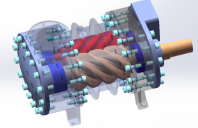 螺杆压缩机设计（含SW三维图）图纸合集的封面图