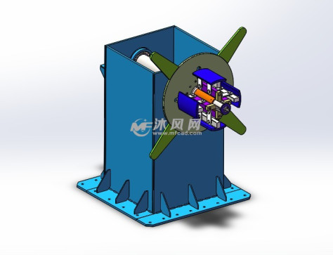 冲压生产线小型开卷机立面图的图纸预览图