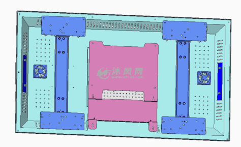 广告查询机整体内部结构的图纸预览图