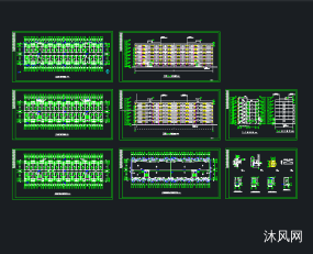 65.3x17.3米六层学生公寓设计图图纸合集的封面图