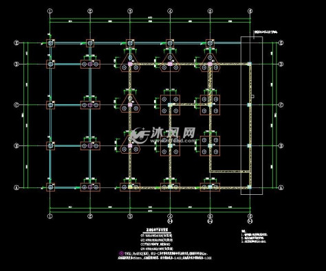 1号楼 基础结构平面布置图的图纸预览图