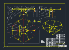 六旋翼农药喷洒飞行器2D/3D图纸