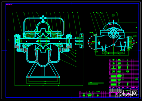 双吸泵CAD图纸