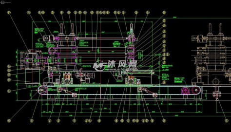 纵剪设备分条机组立图的图纸预览图