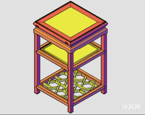 传统厅堂家具-茶几三维图