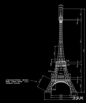70cm埃菲尔铁塔图纸