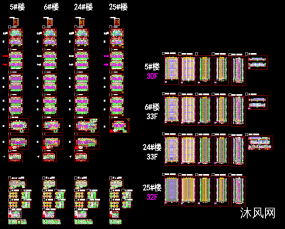 武汉某地两梯四户带连廊30层高层住宅楼建筑设计图纸(2018最新)