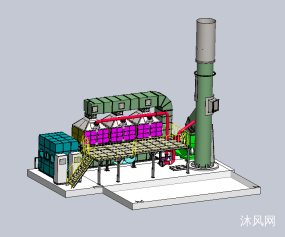 50000风量活性炭吸附+催化燃烧设备布局图