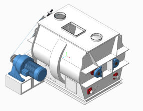 1立方双轴浆叶混合机三维模型