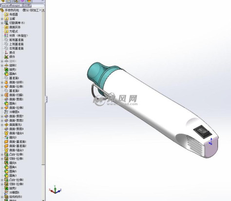 手持热风枪模型树的图纸预览图