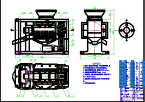 玉米脱粒机CAD装配图