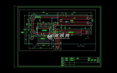 涂装结构件水帘喷漆线工艺平面图的图纸预览图