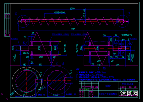一套双轴螺旋混料机螺旋轴生产图纸