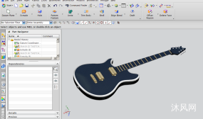 UG绘制的音乐吉他设计模型