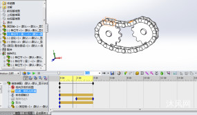 SolidWorks15/16 齿轮链条装配体 （可传动）