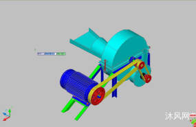 秸秆粉碎机切碎机饲料粉碎机铡草机CAD三维图平面图设计