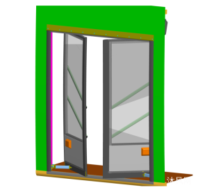 公交车自动门总成设计模型