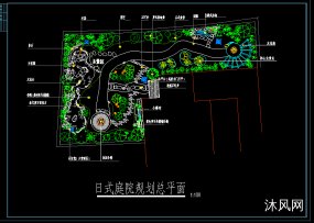 日式庭院CAD绿化布置图