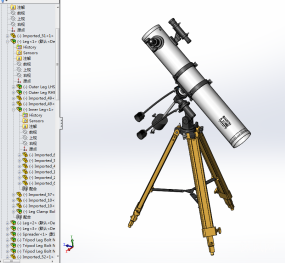 天文望远镜三维模型设计