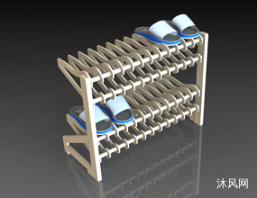 木质结构的家用鞋架设计模型
