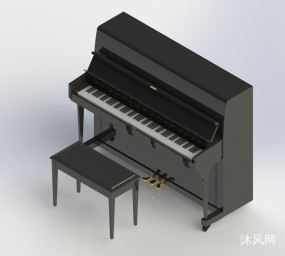 超级直立式钢琴3D模型